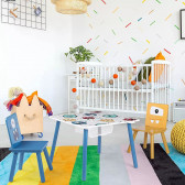 Детска дървена маса с 2 столчета- за игра, рисуване, хранене Ginger Home 381189 9