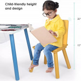 Детска дървена маса с 2 столчета- за игра, рисуване, хранене Ginger Home 381190 10