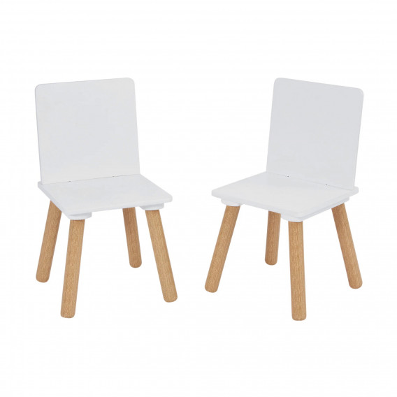 Детска дървена маса с 2 столчета - за игра, рисуване, хранене Ginger Home 381228 2