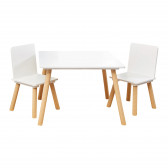 Детска дървена маса с 2 столчета - за игра, рисуване, хранене Ginger Home 381233 