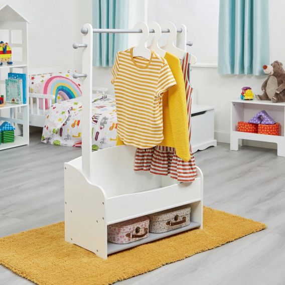 Дървена стойка за детски дрехи, етажерка с рафтове за съхранение Ginger Home 381238 6