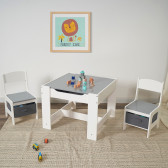 Детска дървена маса двустранна- с черна дъска  и 2 столчета Ginger Home 381268 12