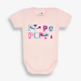 Бебешко боди с къс ръкав PIPPO&PEPPA , розово- органичен памук PIPPO&PEPPA 381360 