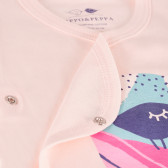 Бебешко боди с къс ръкав и цветна щампа , розово- органичен памук PIPPO&PEPPA 381367 4