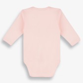 Бебешко боди с дълъг ръкав с цветна щампа на птички, розово-органичен памук PIPPO&PEPPA 381373 2
