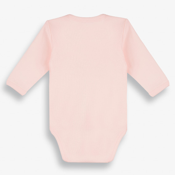 Бебешко боди с дълъг ръкав с цветна щампа, розово-органичен памук PIPPO&PEPPA 381377 2