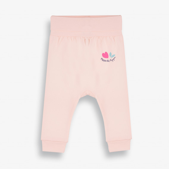 Ританки за бебе с красива щампа на сърца, розови-органичен памук PIPPO&PEPPA 381395 