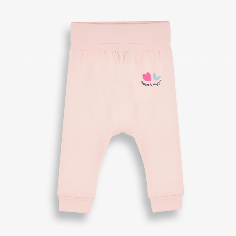 Ританки за бебе с красива щампа на сърца, розови-органичен памук  381395