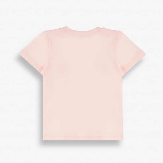 Тениска с весели мотиви за бебе, розова-органичен памук PIPPO&PEPPA 381399 2
