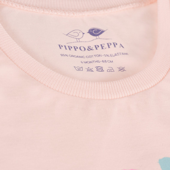 Потник с пъстра щампа за бебе, розов-органичен памук PIPPO&PEPPA 381405 4