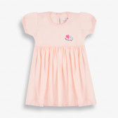 Рокля с романтична щампа на сърца за бебе, розова-органичен памук PIPPO&PEPPA 381406 