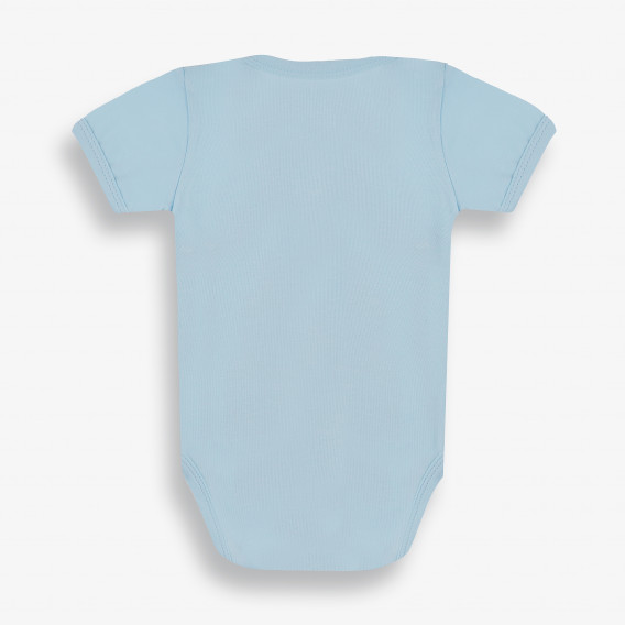 Бебешко боди с къс ръкав и странично закопчаване, синьо-органичен памук PIPPO&PEPPA 381415 2