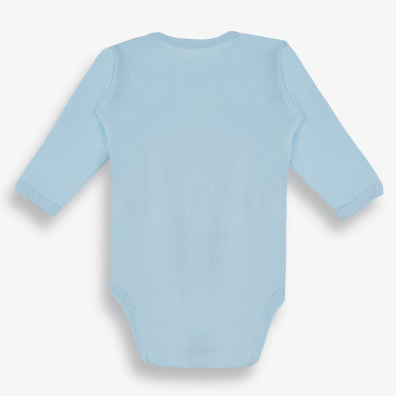 Бебешко боди с дълъг ръкав и щампа с мотор,синьо-органичен памук PIPPO&PEPPA 381419 2