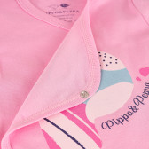 Бебешко боди с къс ръкав и странично закопчаване, розово-органичен памук PIPPO&PEPPA 381429 4