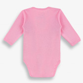 Бебешко боди с дълъг ръкав и предно закопчаване, розово-органичен памук PIPPO&PEPPA 381431 2