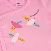 Бебешко боди с дълъг ръкав и предно закопчаване, розово-органичен памук PIPPO&PEPPA 381432 3