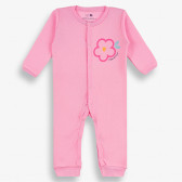 Гащеризон за бебе с дълъг ръкав и цветна щампа, розов-органичен памук PIPPO&PEPPA 381434 
