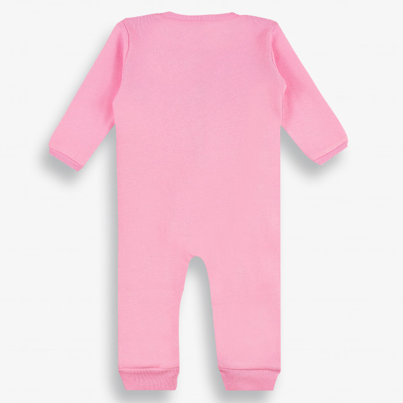 Гащеризон за бебе с дълъг ръкав и цветна щампа, розов-органичен памук PIPPO&PEPPA 381435 2