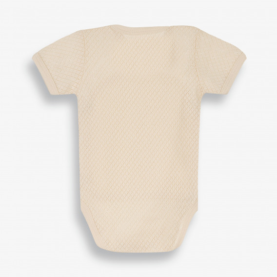 Бебешко боди с къс ръкав и странично закопчаване, бежово-органичен памук PIPPO&PEPPA 381598 2