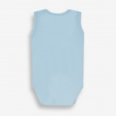 Бебешко боди без ръкав с весела щампа , синьо-органичен памук PIPPO&PEPPA 381618 2