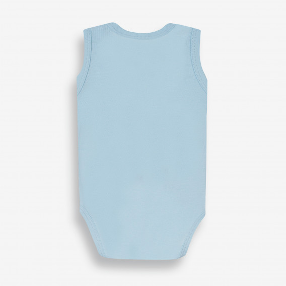 Бебешко боди без ръкав с весела щампа , синьо-органичен памук PIPPO&PEPPA 381618 2