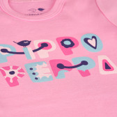Бебешко боди с къс ръкав и многоцветна щампа, розово-органичен памук PIPPO&PEPPA 381627 3