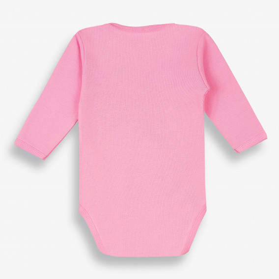 Бебешко боди с дълъг ръкав и пъстра щампа, розово-органичен памук PIPPO&PEPPA 381634 2