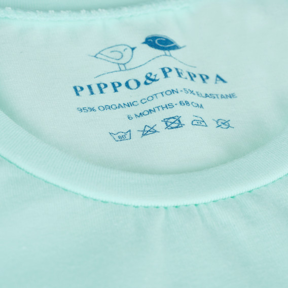 Потник с лого на марката за бебе, мента-органичен памук PIPPO&PEPPA 381652 4