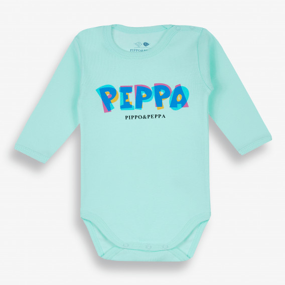 Бебешко боди с дълъг ръкав Peppo, мента-органичен памук PIPPO&PEPPA 381661 
