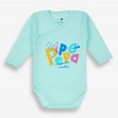 Бебешко боди с дълъг ръкав Pipo, мента-органичен памук PIPPO&PEPPA 381665 