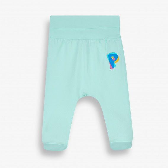 Ританки за бебе с цветна щампа, мента-органичен памук PIPPO&PEPPA 381681 
