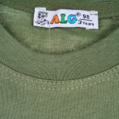 Памучна тениска с ракета за момче, зелена ALG 381781 3