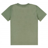 Памучна тениска с ракета за момче, зелена ALG 381782 4