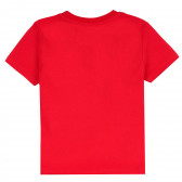 Памучна тениска с цветна щампа за момче, червена ALG 381802 4