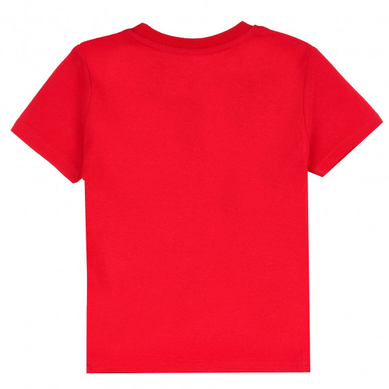 Памучна тениска с цветна щампа за момче, червена ALG 381802 4
