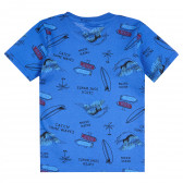 Тениска с разноцветни щампи за момче, синя ALG 381834 4