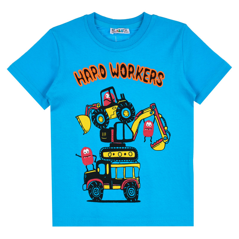 Памучна тениска Haro Workers за момче, синя  381863