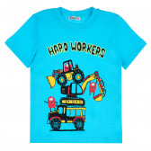 Памучна тениска Haro Workers за момче, светло синя ALG 381867 