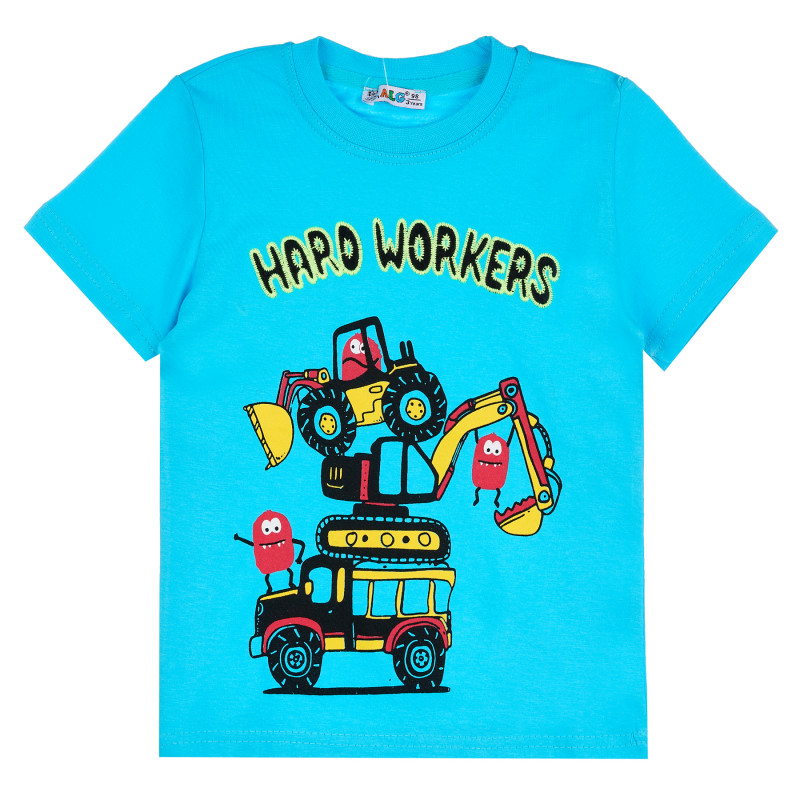 Памучна тениска Haro Workers за момче, светло синя  381867