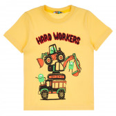 Памучна тениска Haro Workers за момче, жълта ALG 381871 