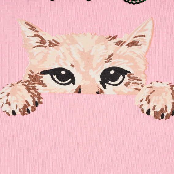 Памучна тениска с щампа на котета за момиче, розова ALG 381881 3