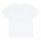 Памучна тениска с къс ръкав и щампа на кученца за момиче, бяла ALG 382010 4
