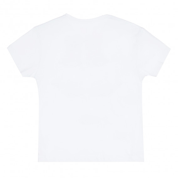 Памучна тениска с къс ръкав и щампа на кученца за момиче, бяла ALG 382010 4