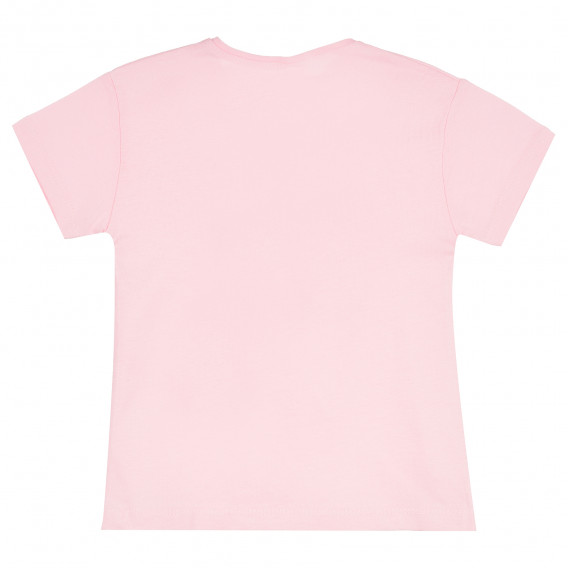 Памучна тениска с къс ръкав и щампа на кученца за момиче, розова ALG 382018 4