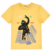 Памучна тениска с робот за момче, жълта ALG 382027 