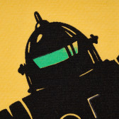 Памучна тениска с робот за момче, жълта ALG 382028 2
