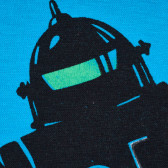Памучна тениска с робот за момче, синя ALG 382032 2