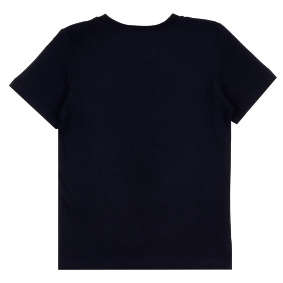 Памучна тениска с робот за момче, тъмно синя ALG 382054 4