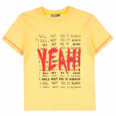 Памучна тениска Yeahi за момче, жълта ALG 382055 