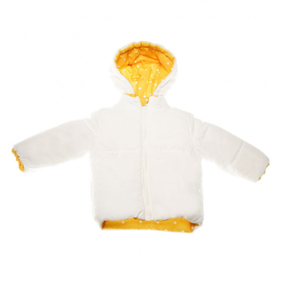 Двулицевo яке с качулкa за бебе, бяло и жълто Chicco 38208 3